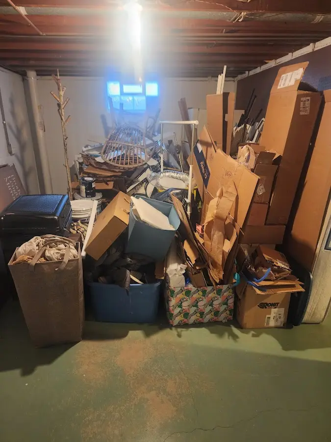 Roll-off dumpster container at job site for 4 Yard Dumpster Rental in Mount Sterling